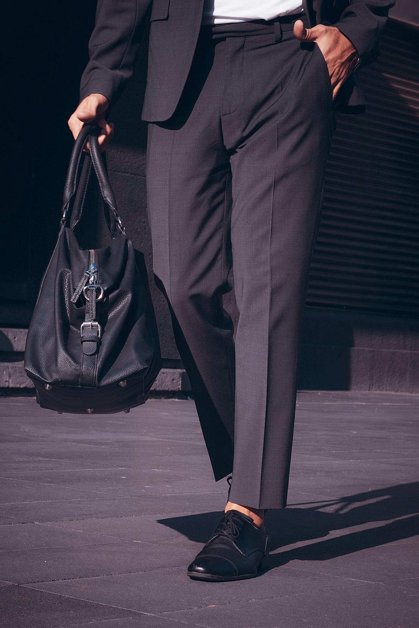 Businessman with duffle bag