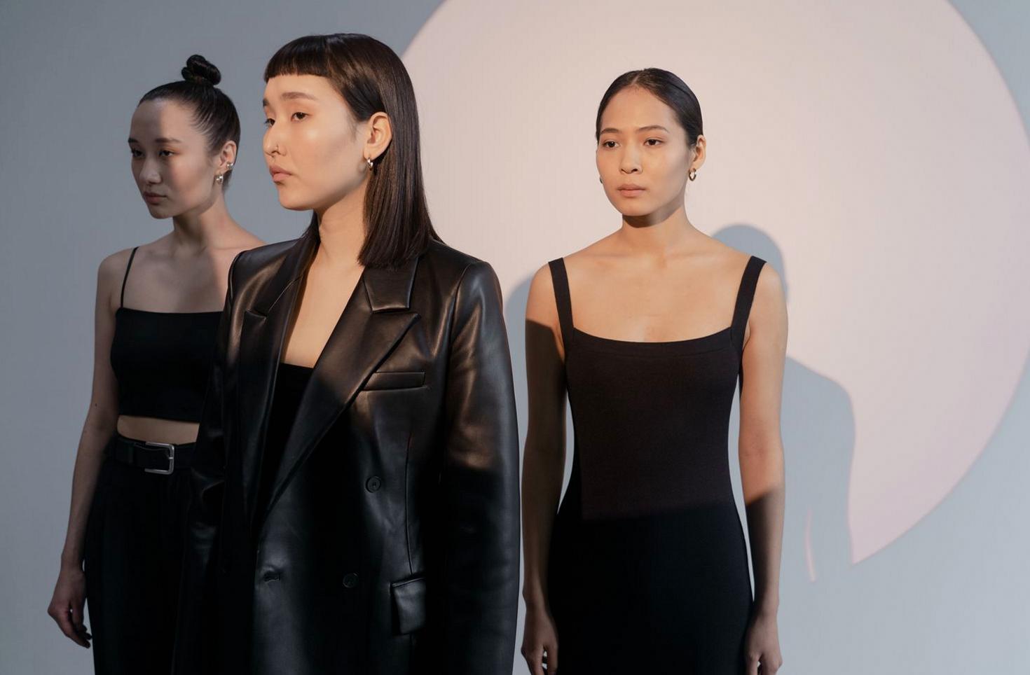 Indoor fashion shoot group